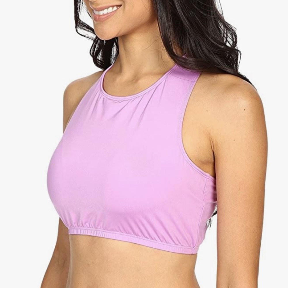 Soybu NWT XL Curacoa Scuba Crop Racerback Swim Top Hydrangea New